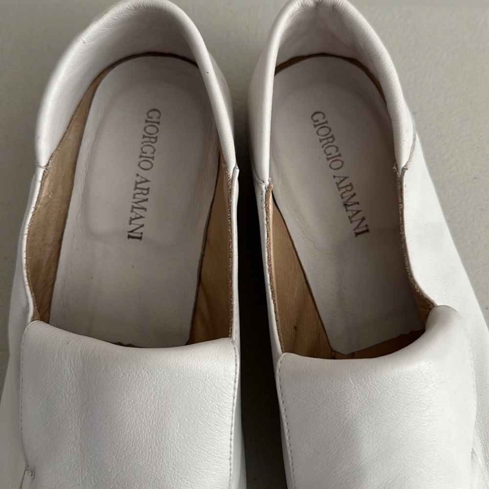 Giorgio Armani Men’s White Loafer’s - Picture 2 of 14